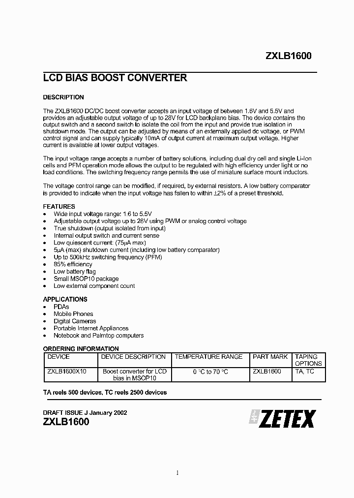 ZXLB1600_480508.PDF Datasheet