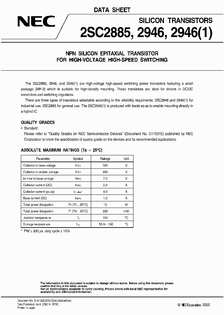 2SC2885_491814.PDF Datasheet