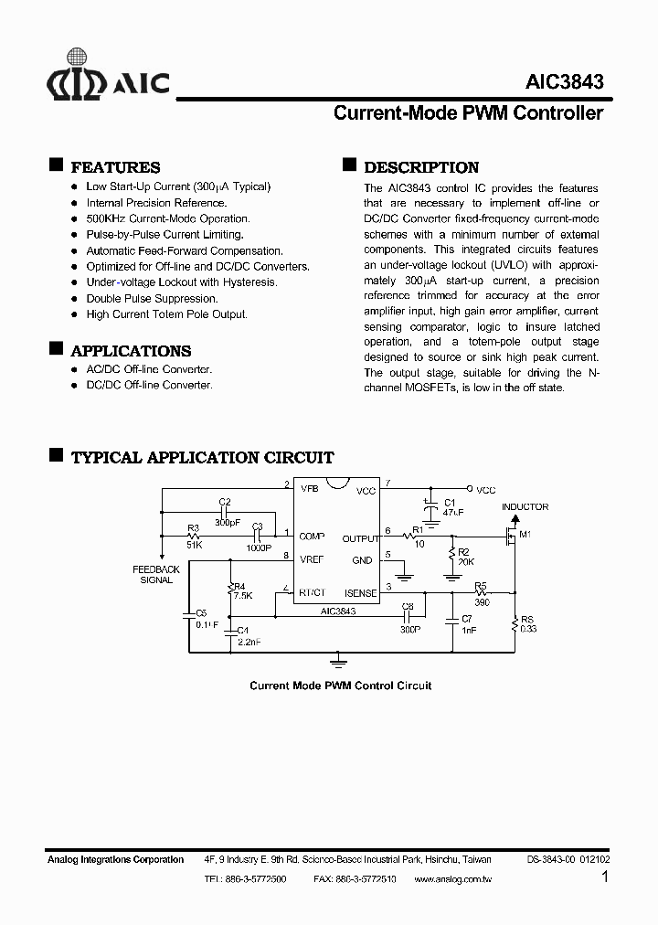 AIC3843_528489.PDF Datasheet