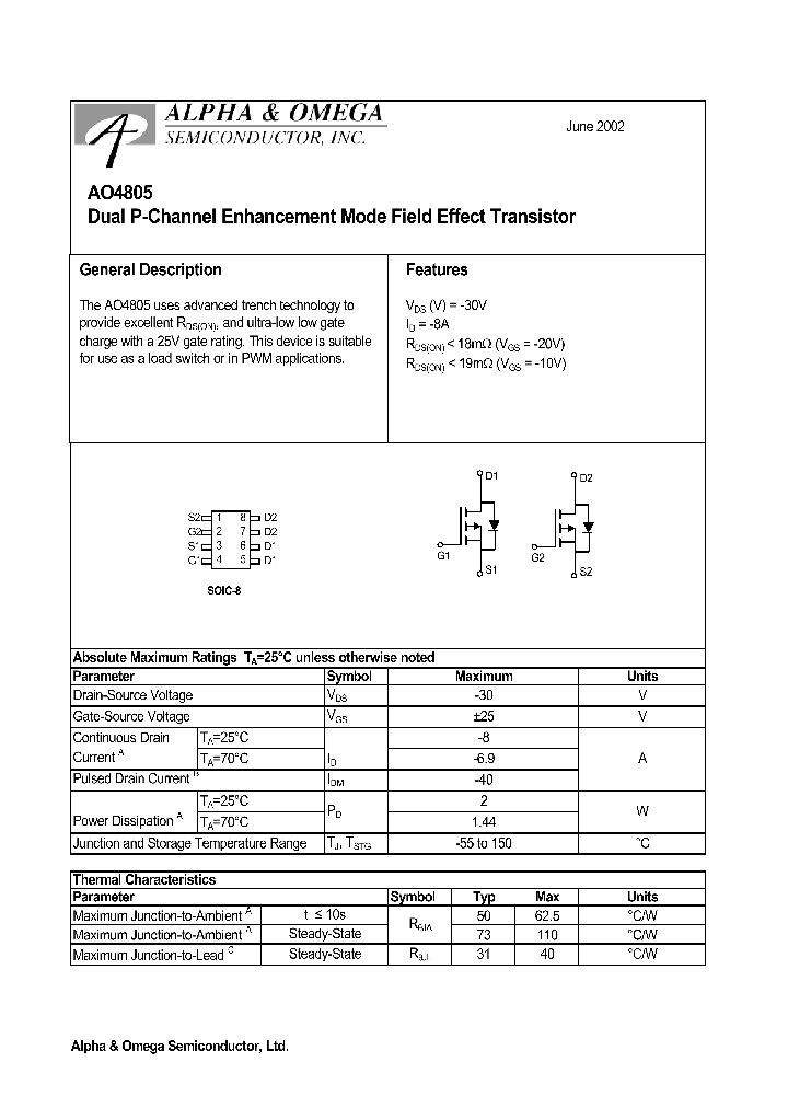 AO4805_500362.PDF Datasheet
