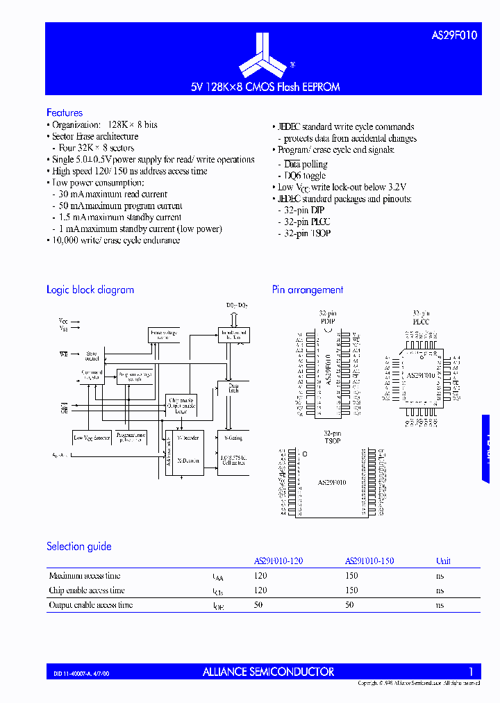 AS29F010_526299.PDF Datasheet