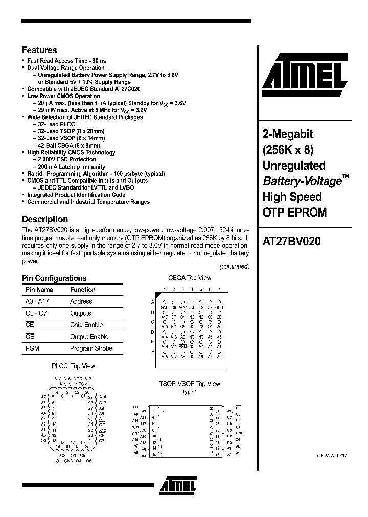AT27BV020-90VI_522590.PDF Datasheet