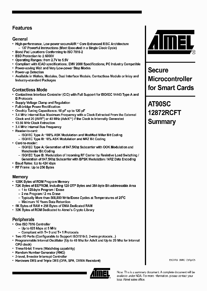 AT90SC12872RCFT_553809.PDF Datasheet