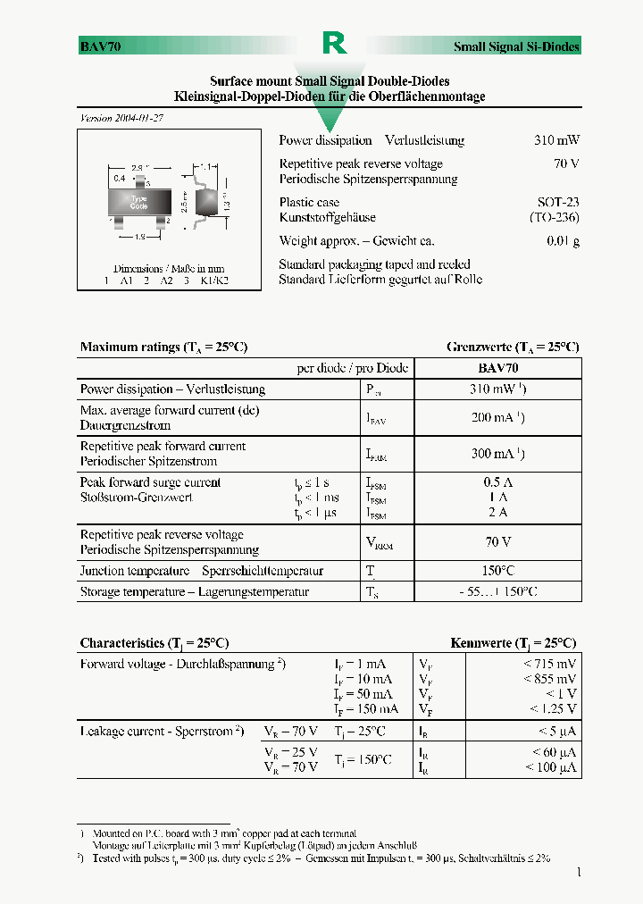 BAV70_546396.PDF Datasheet