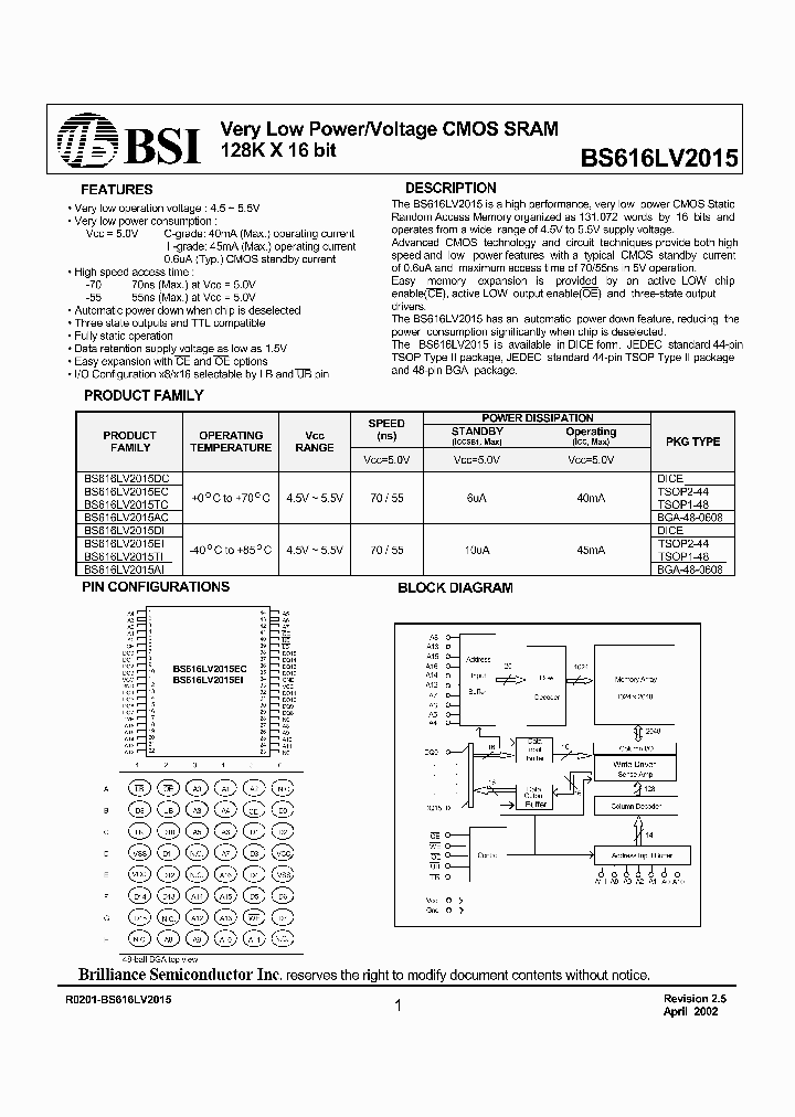BS616LV2015_559075.PDF Datasheet