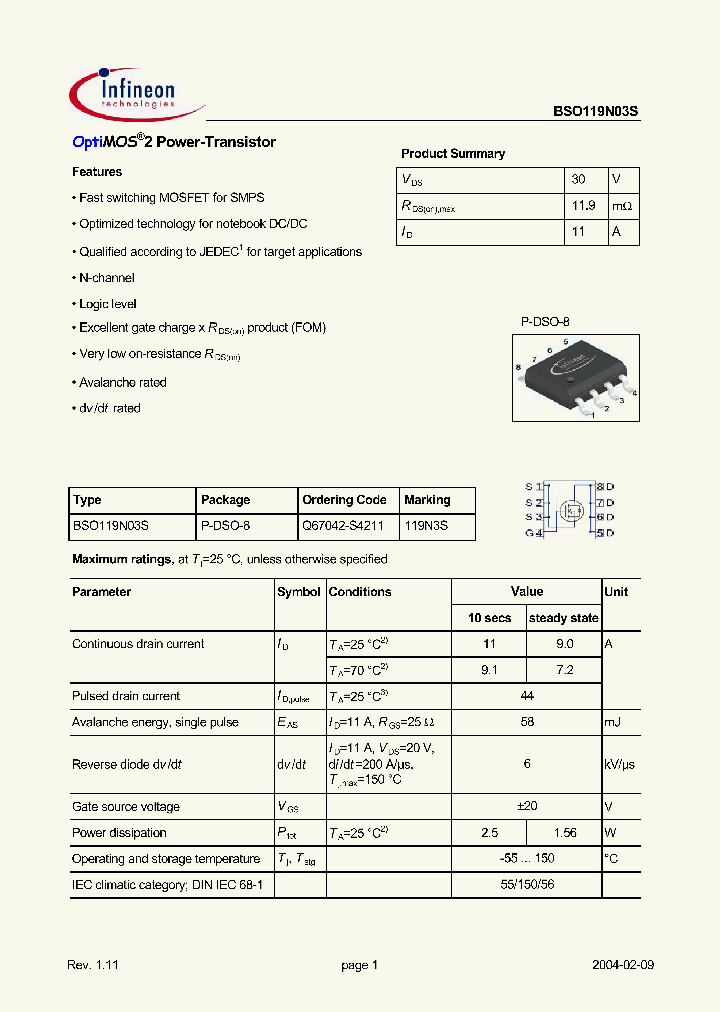 BSO119N03S_505742.PDF Datasheet
