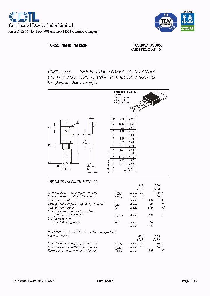 CSD1133_535225.PDF Datasheet