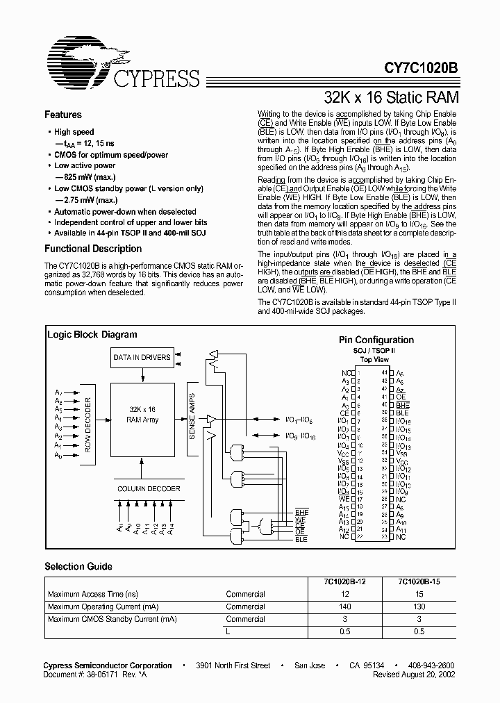 CY7C1020B_505863.PDF Datasheet
