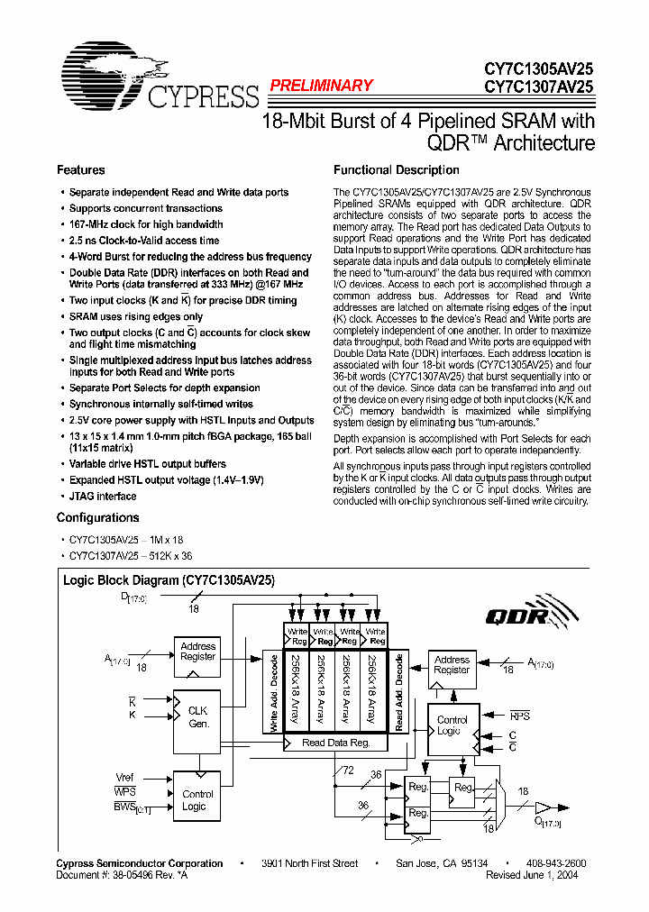 CY7C1305AV25_515329.PDF Datasheet
