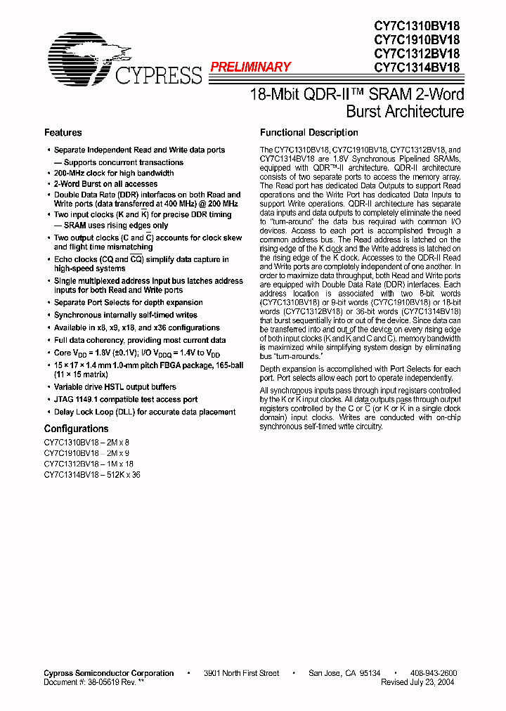 CY7C1314BV18_515349.PDF Datasheet