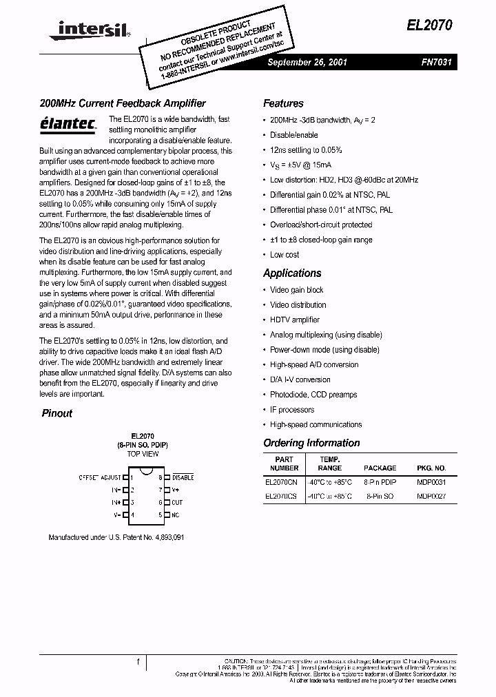 EL2070CS_530219.PDF Datasheet