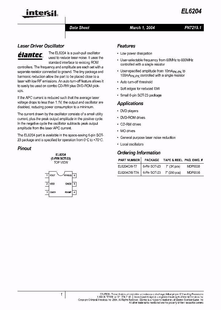 EL6204_527699.PDF Datasheet