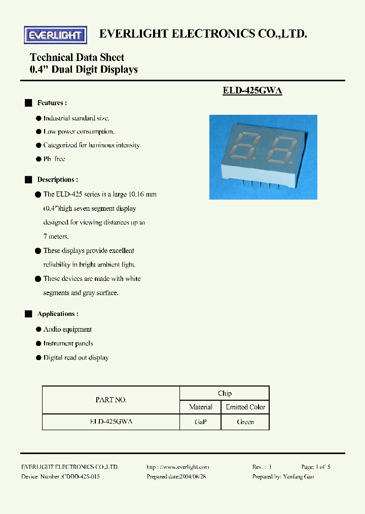 ELD425GWA_503879.PDF Datasheet