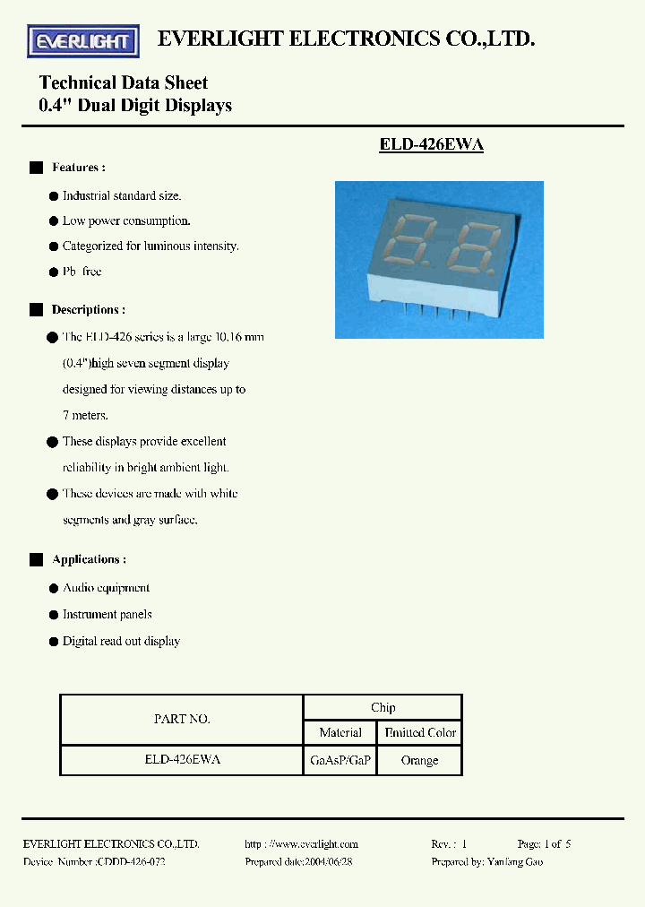 ELD426EWA_503886.PDF Datasheet
