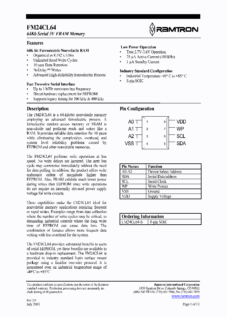 FM24CL64_496579.PDF Datasheet