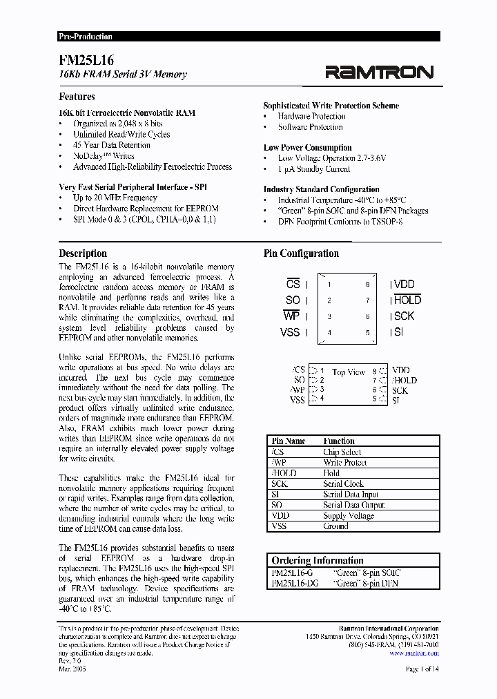 FM25L16_534770.PDF Datasheet
