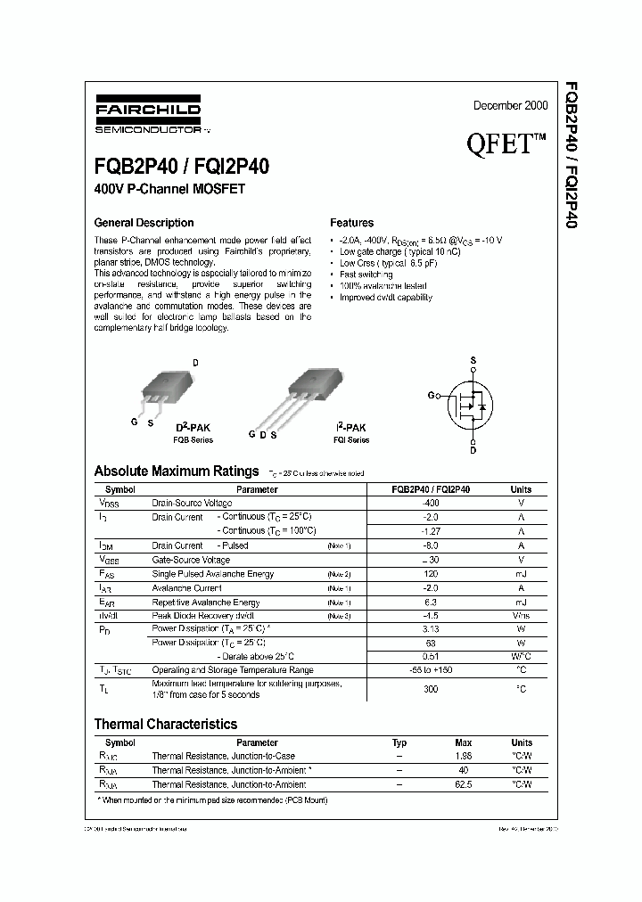FQB2P40_497740.PDF Datasheet