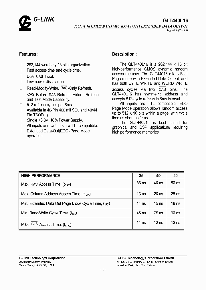 GLT440L16_549842.PDF Datasheet