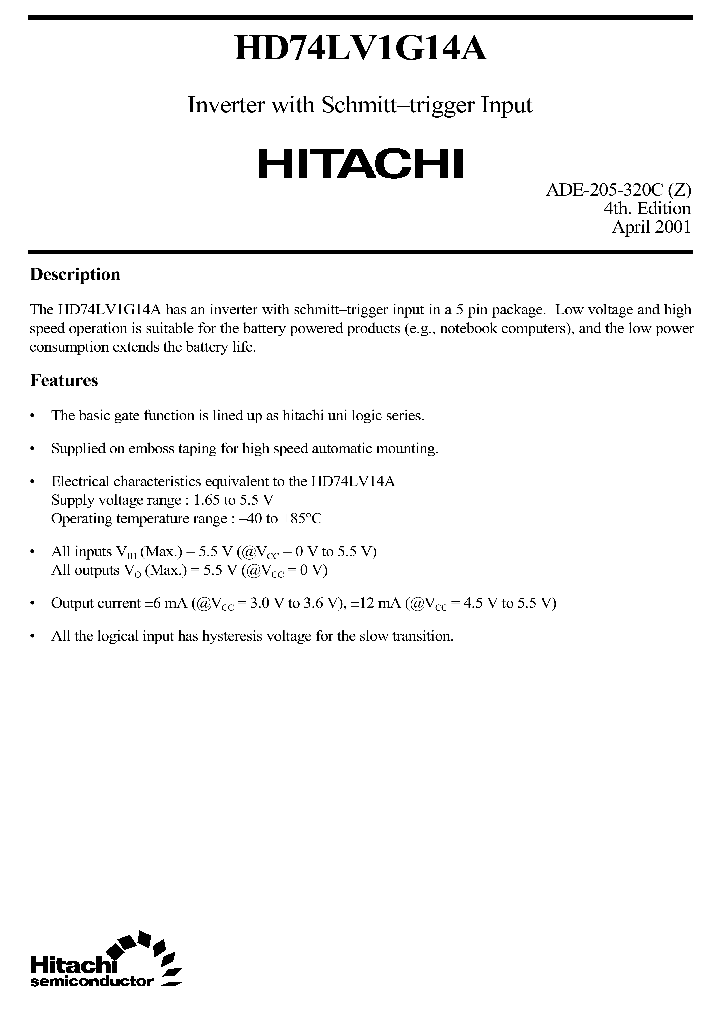 HD74LV1G14A_526296.PDF Datasheet