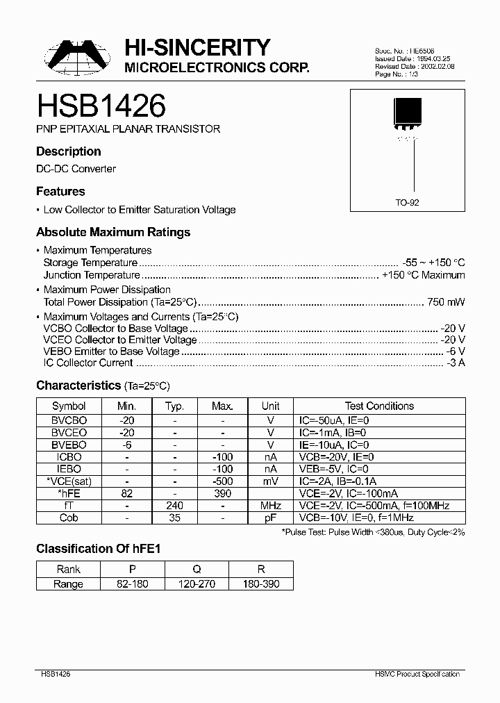 HSB1426_506975.PDF Datasheet