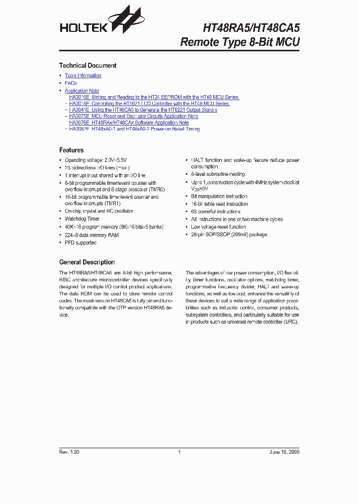 HT48CA5_542110.PDF Datasheet