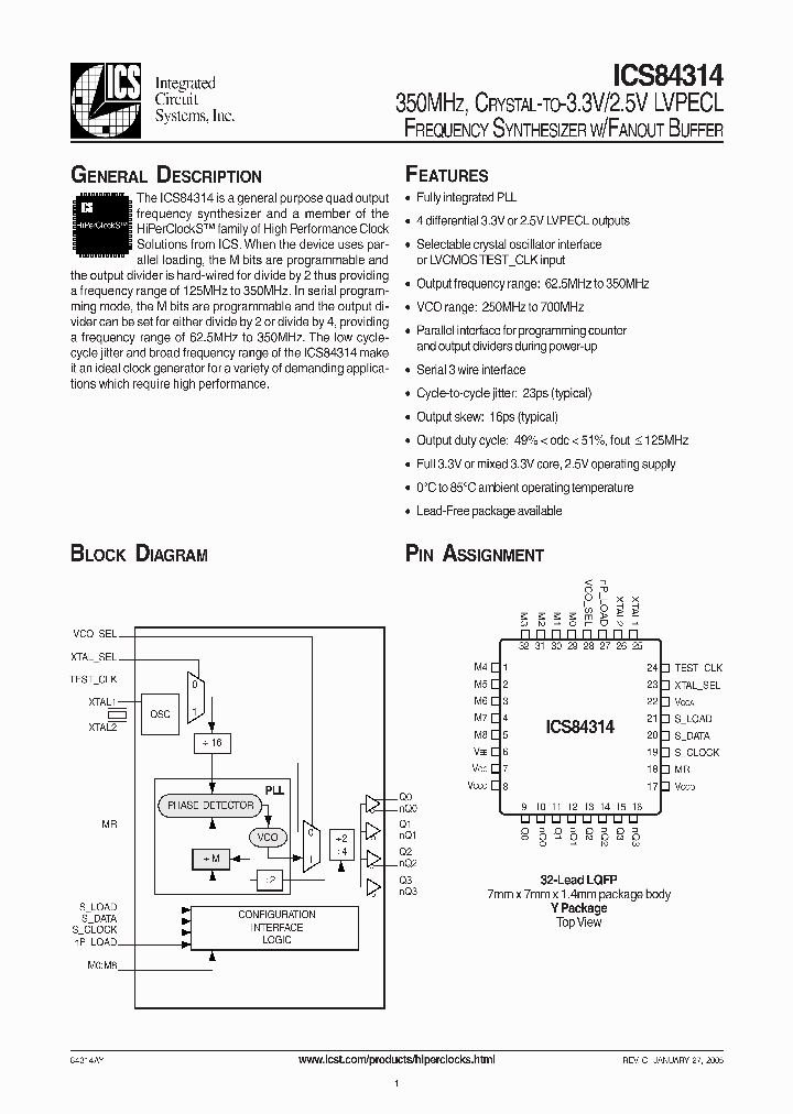 ICS84314AYT_499341.PDF Datasheet