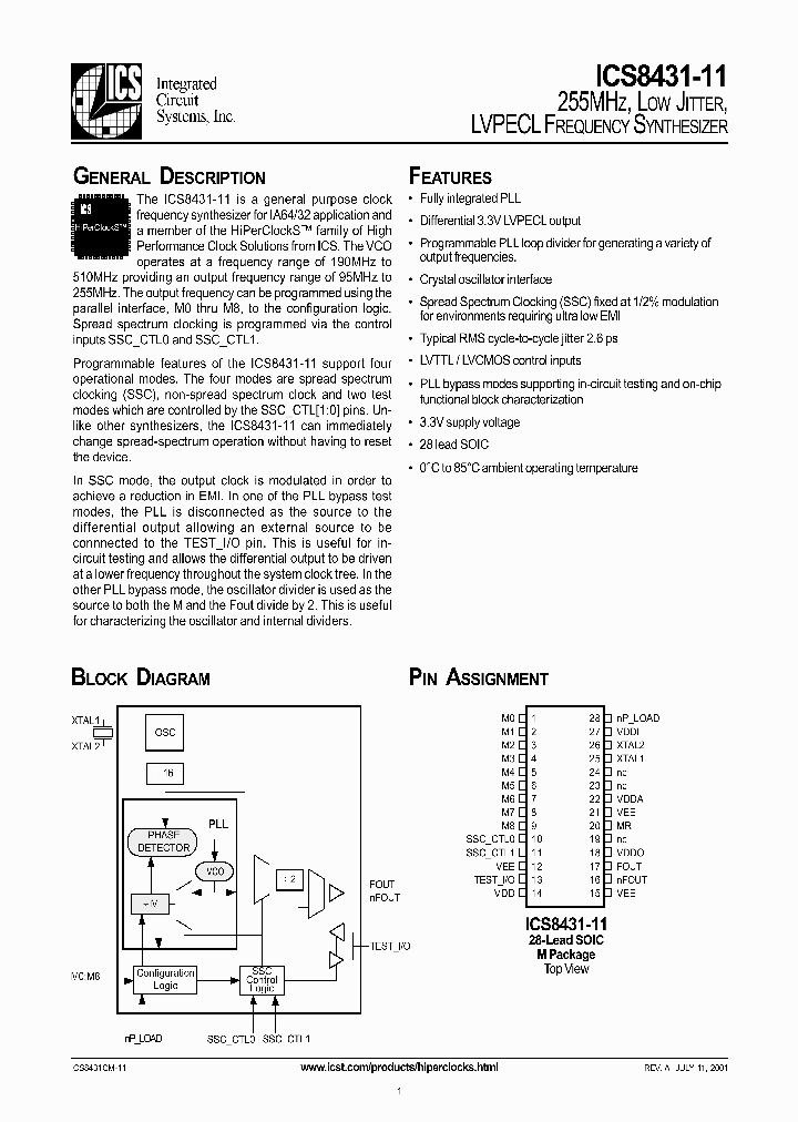 ICS8431CM-11T_499339.PDF Datasheet