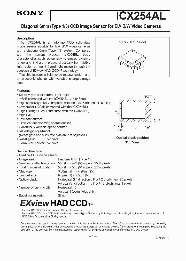ICX254AL_522916.PDF Datasheet