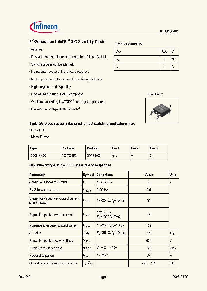 IDD04S60C_503603.PDF Datasheet