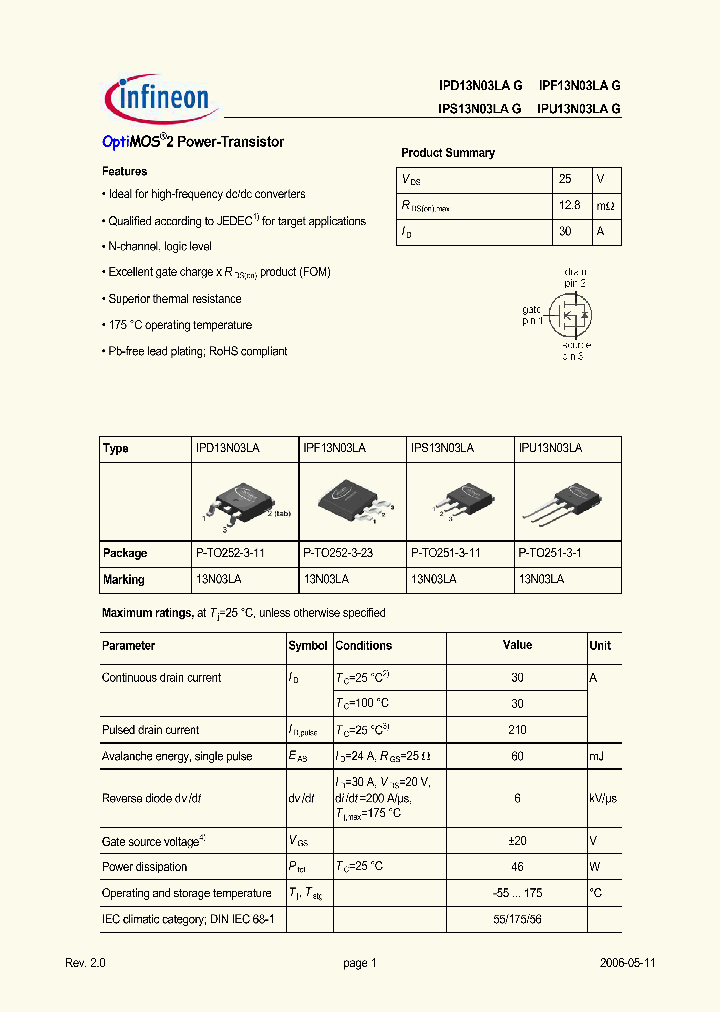 IPS13N03LAG_548956.PDF Datasheet