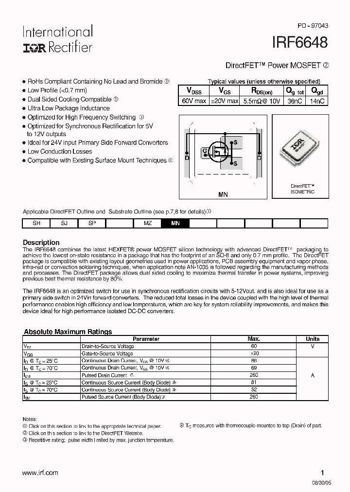 IRF6648_502063.PDF Datasheet