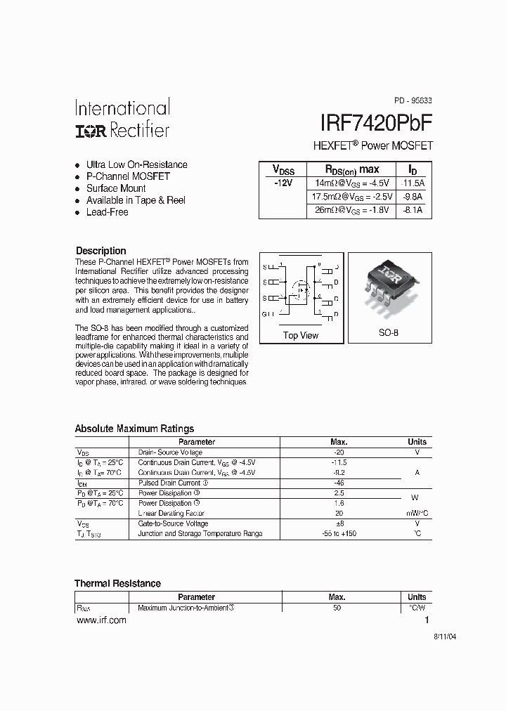 IRF7420PBF_490621.PDF Datasheet