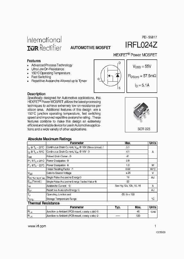 IRFL024Z_547882.PDF Datasheet