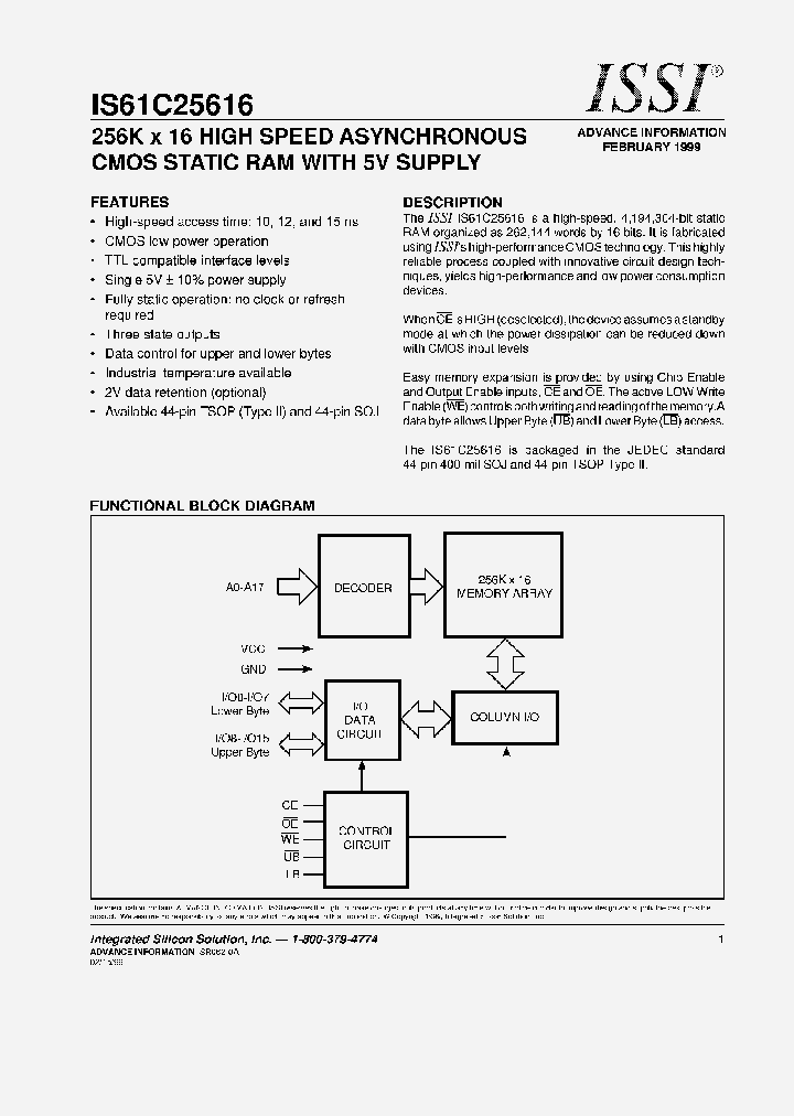 IS61C25616_527473.PDF Datasheet