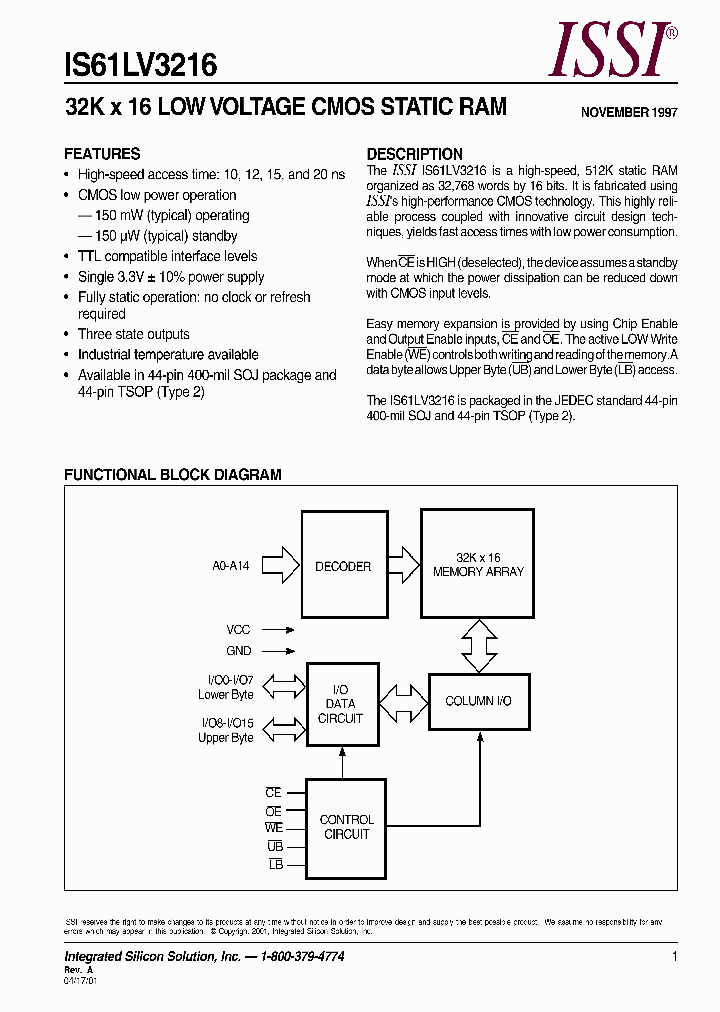 IS61LV3216-20K_529129.PDF Datasheet