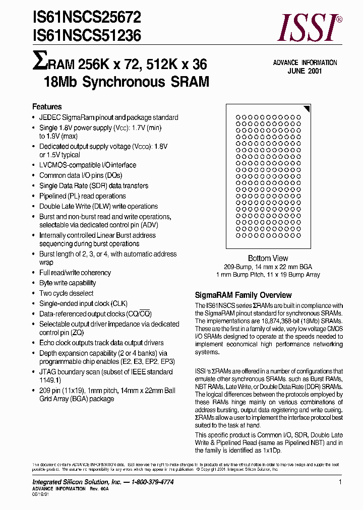 IS61NSCS25672_557791.PDF Datasheet