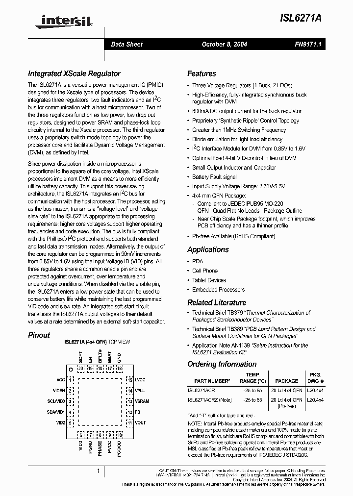 ISL6271ACR_499414.PDF Datasheet