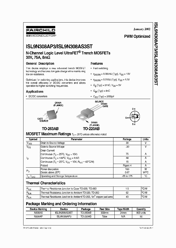 ISL9N308AP3_516558.PDF Datasheet