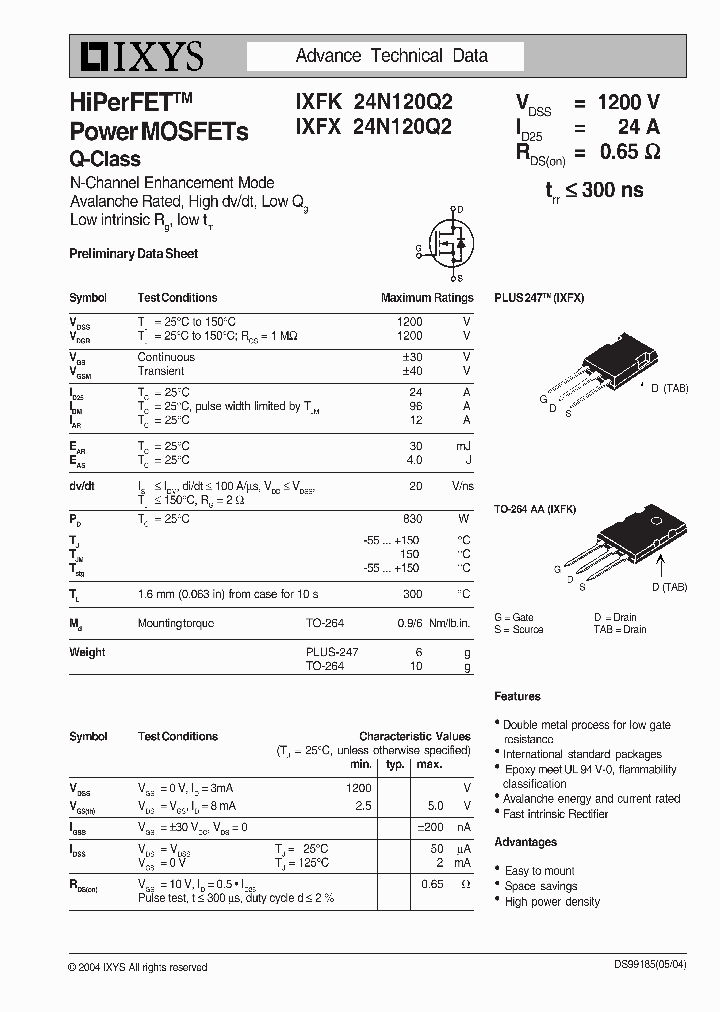 IXFK24N120Q2_503567.PDF Datasheet