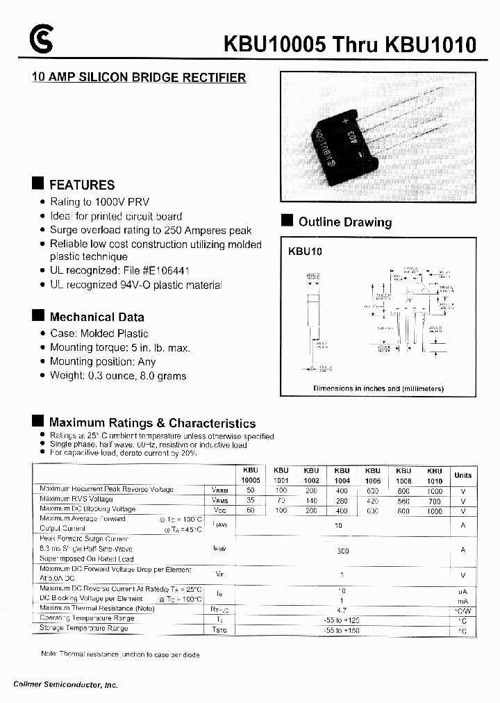 KBU1001_529832.PDF Datasheet