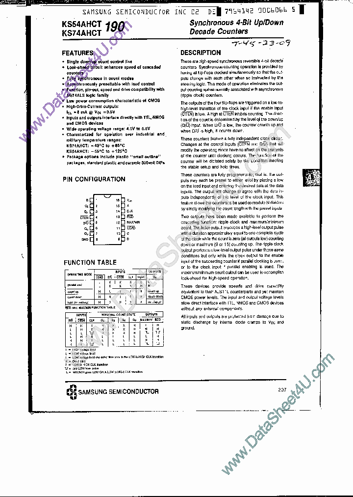 KS74AHCT190_518089.PDF Datasheet