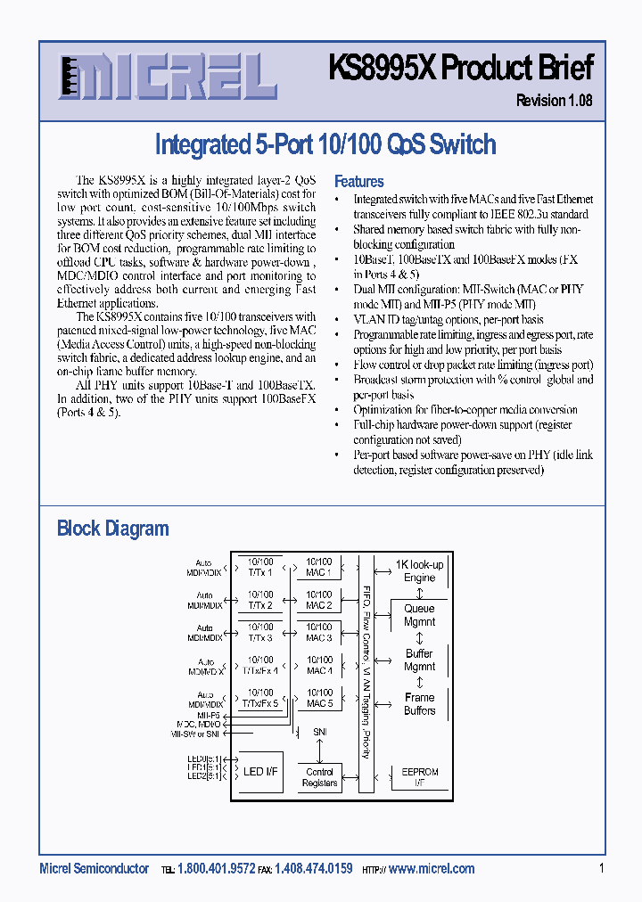 KS8995X_494220.PDF Datasheet
