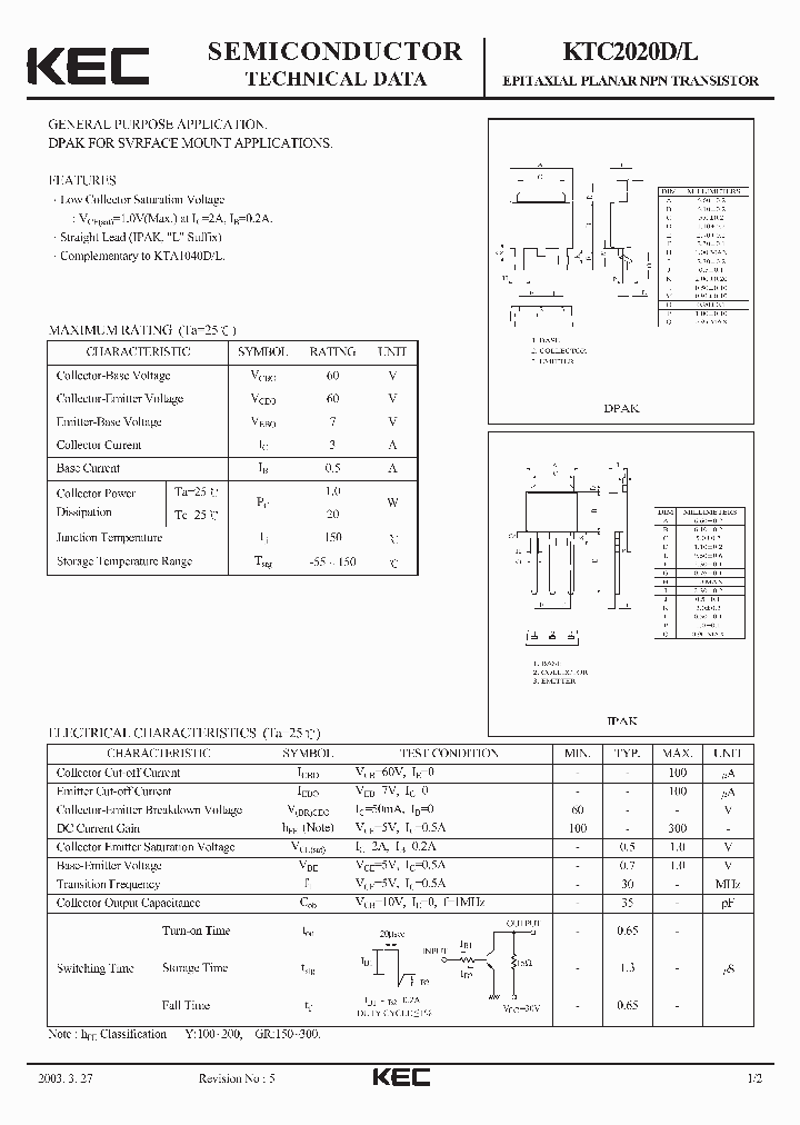KTC2020_533023.PDF Datasheet