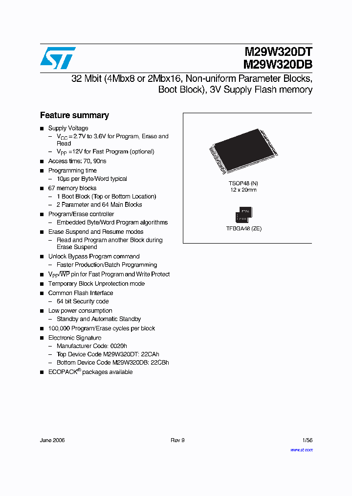 M29W320DB70N1_520045.PDF Datasheet