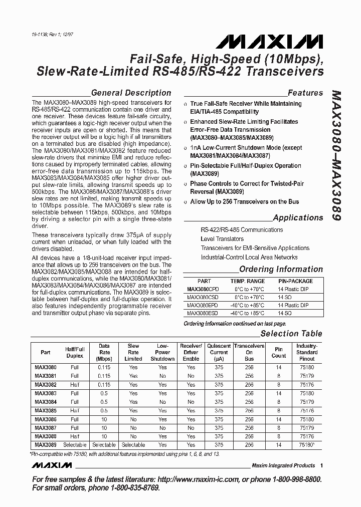 MAX3080-BMAX3089_499578.PDF Datasheet