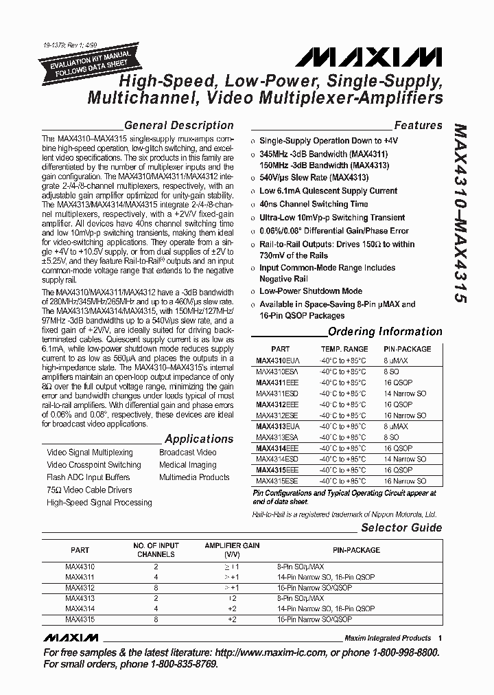 MAX4310_541227.PDF Datasheet