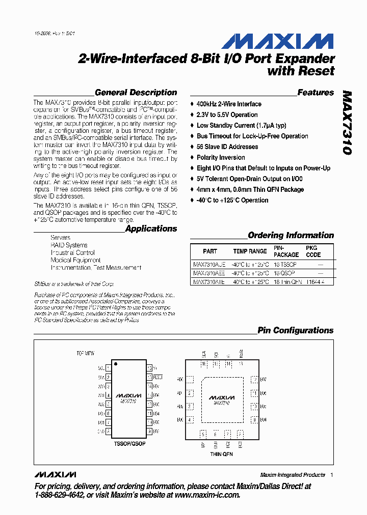 MAX7310AEE_519636.PDF Datasheet