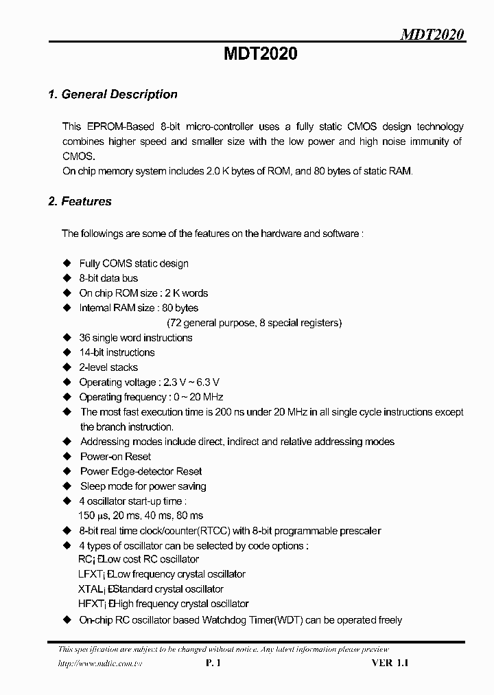 MDT2020_498105.PDF Datasheet