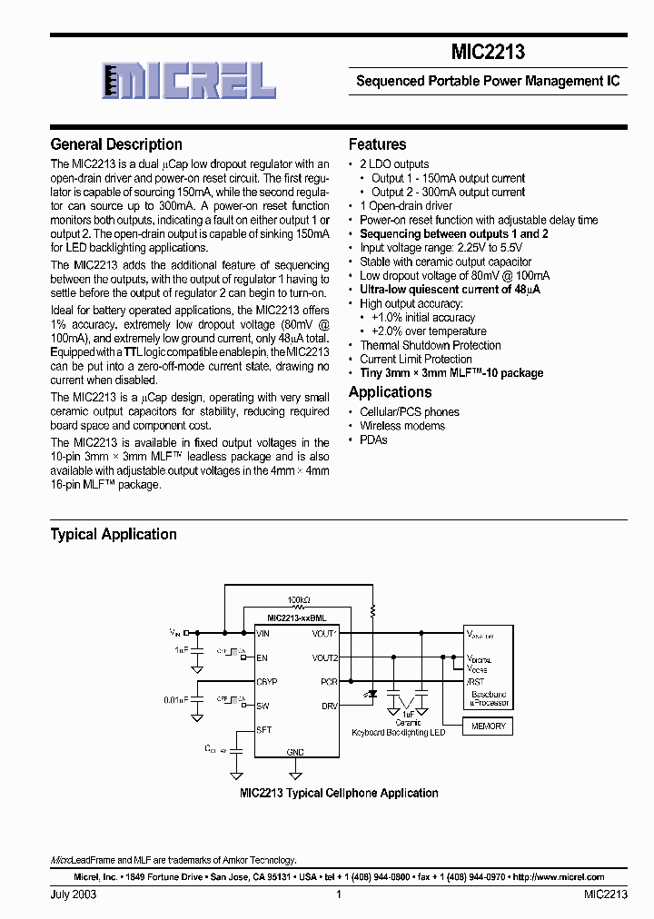 MIC2213-285BML_558093.PDF Datasheet