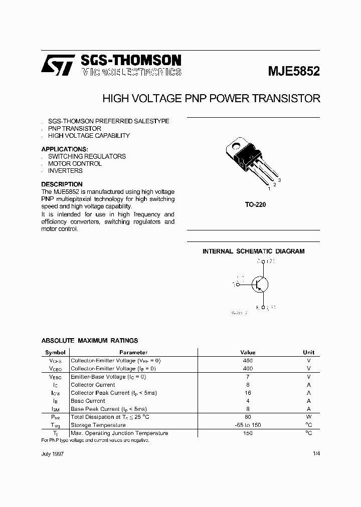 MJE5852_496876.PDF Datasheet